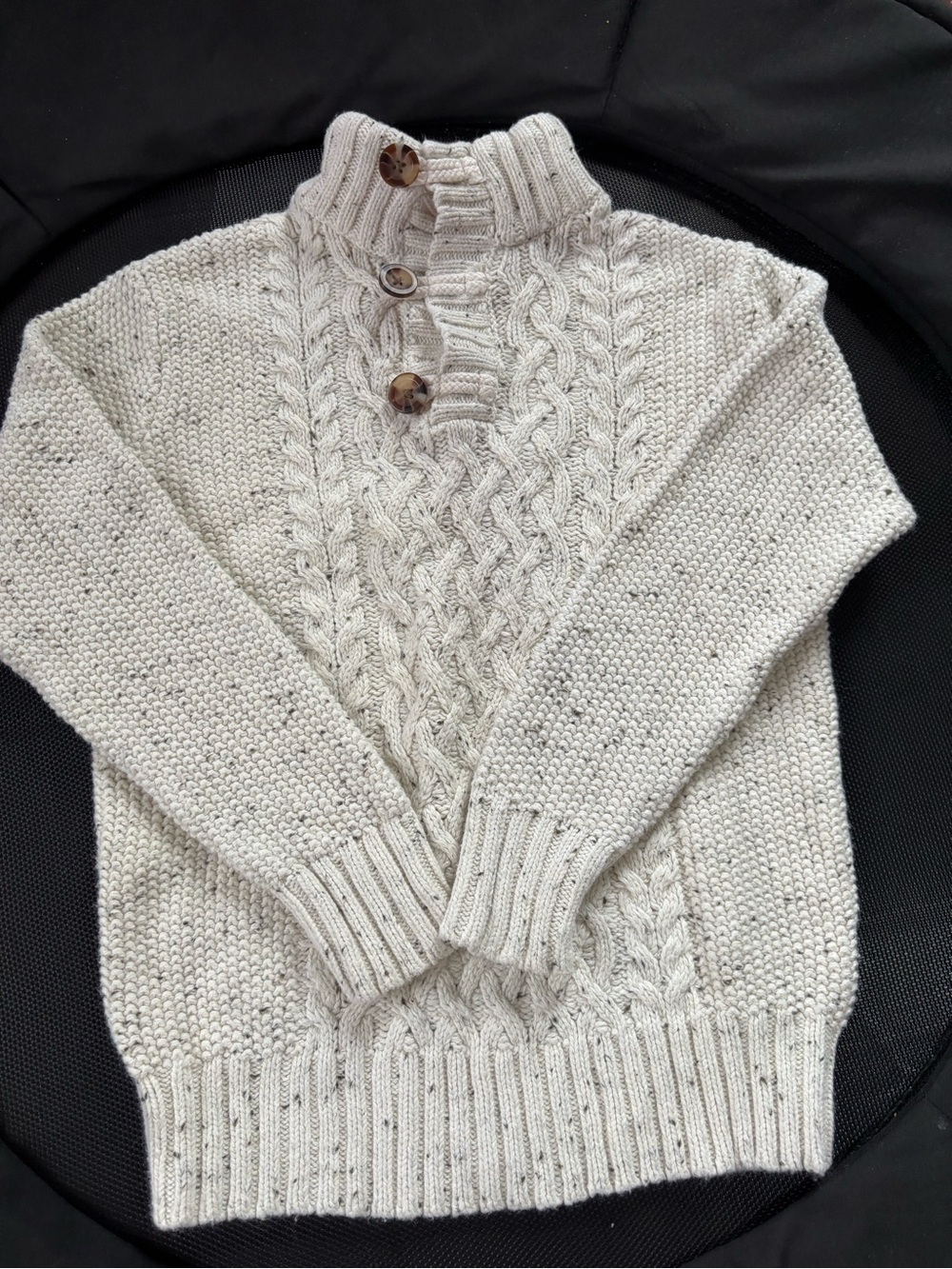 Cat & Jack Women's Cable Knit Turtleneck Sweater - Oatmeal